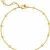 MEVECCO Mevecco Gold Beaded Bracelets,18K Gold Plated Handmade Cute Satellite Diamond Cut Oval And Round Beads Rope Chain Dainty Bracelet For Women Wholesale