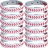 Shupakul Shupakul 12 Pcs Genuine Leather Baseball Bracelets- Baseball Softball Wristbands Gifts- Baseball Athletes Bangle Cuff Wristband Best