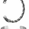 TURTLEDOVE Turtledove Viking Wolf Fenrir Bangle 2 Pcs Stainless Steel Norse Scandinavian Torc Rune Bangle Bracelet Clearance