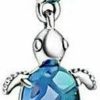 Pandora Pandora Murano Glass Blue Sea Turtle Dangle Charm - Compatible Moments Bracelets - Jewelry For Women - Gift For Women - Made With Sterling Silver & Man-Made Crystal New