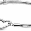 Pandora Pandora Moments Heart Clasp Snake Chain Bracelet - Charm Bracelet For Women - Compatible Moments Charms - Sterling Silver - 6.7\" Hot