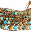 Plumiss Plumiss Women Boho Handmade Natural Stone Crystal Leather Bead Wrap Bracelets Collection Clearance