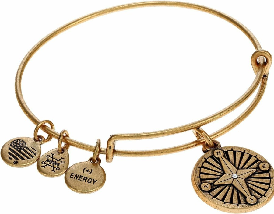 Alex and Ani Alex And Ani Path Of Symbols Expandable Bangle For Women, Compass Charm, Rafaelian Gold Finish, 2 To 3.5 Inches, One Size Wholesale