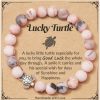 ASKRAIN Askrain Turtle Gifts For Women - Pink Zebra/Turquoise Stone Turtle Charm Bracelet Hot