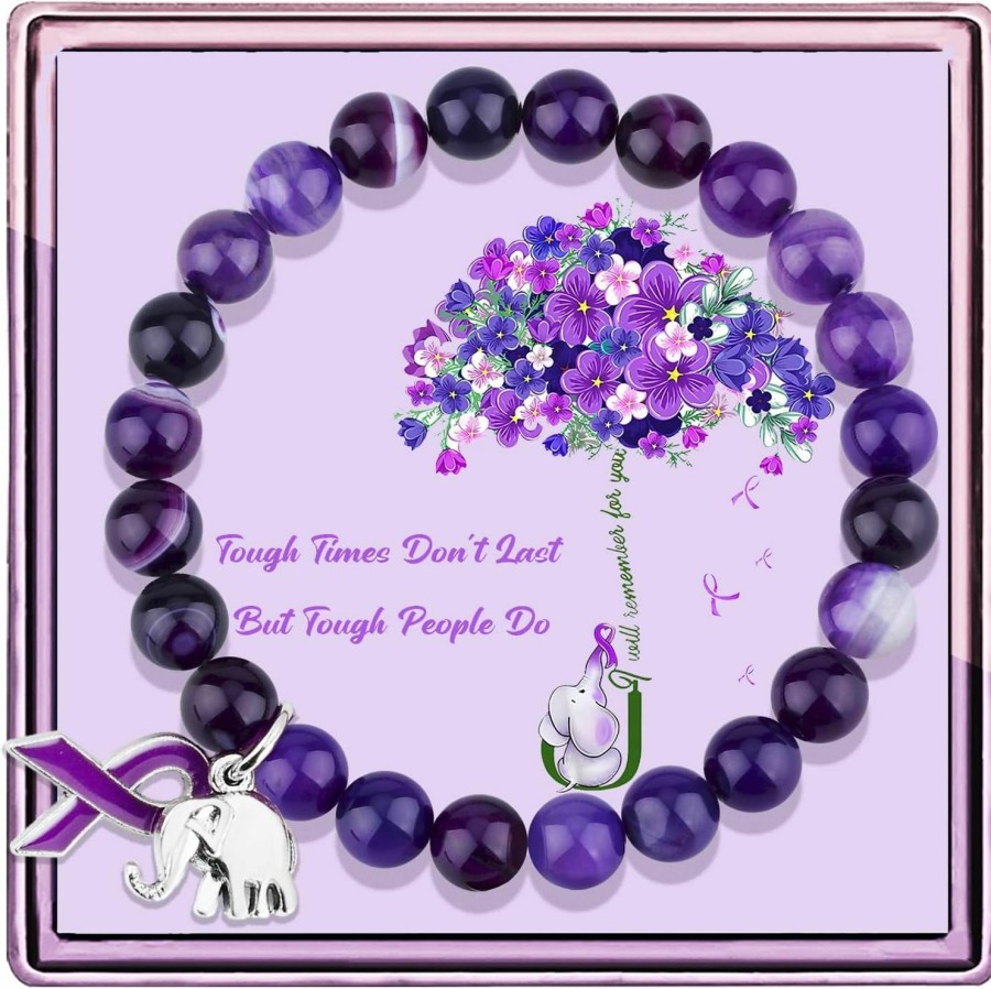 ARHTF Arhtf Elephant Alzheimers Awareness Bracelet Purple Ribbon Awareness Alzheimers Bracelet Purple Bracelet Alzheimers Support Alzheimers Family Gifts For Dementia Support Hot