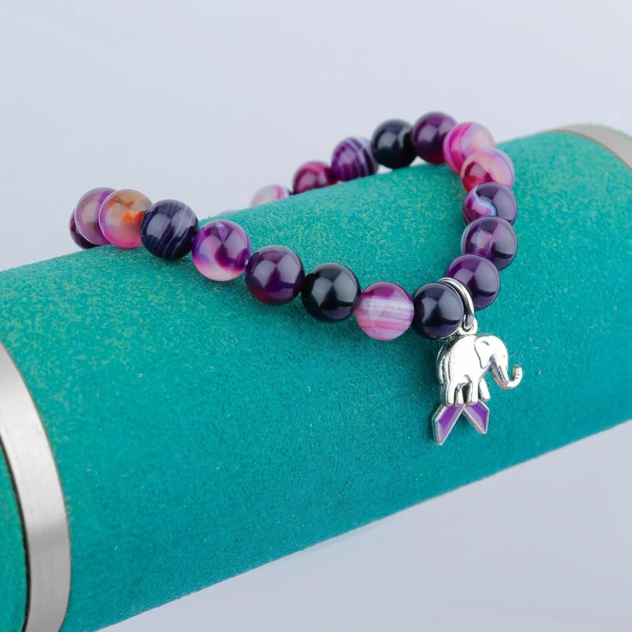 ARHTF Arhtf Elephant Alzheimers Awareness Bracelet Purple Ribbon Awareness Alzheimers Bracelet Purple Bracelet Alzheimers Support Alzheimers Family Gifts For Dementia Support Hot