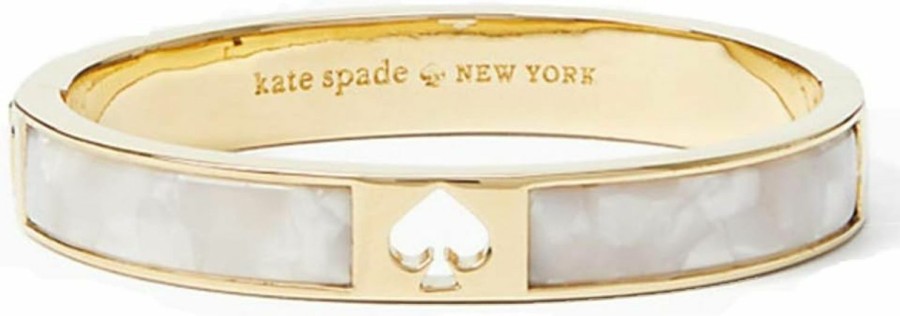 Kate Spade New York Kate Spade New York 'Hole Punch Spade Hinge Bangle' Pearl Bracelet Hot