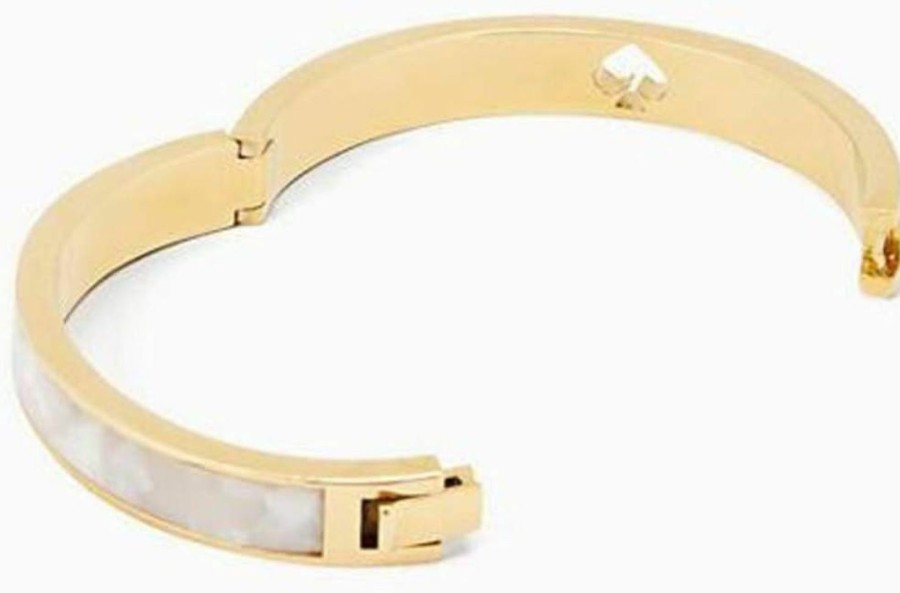 Kate Spade New York Kate Spade New York 'Hole Punch Spade Hinge Bangle' Pearl Bracelet Hot