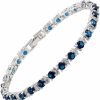 RIZILIA Rizilia Round Multi-Color Cz Birthstone White Gold Plated Tennis Bracelet, 7\" Clearance