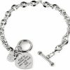 JUPPE Juppe 14K Silver Titanium Steel Inspirational Quote Bracelet Bangle Gifts For Women Girls Kids Best