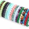 WAINIS Wainis 18Pcs 8Mm Semi-Precious Beaded Bracelets For Women Multicolor Elastic Healing Stretch Crystal Glass Bracelet Wholesale