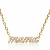 Benevolence LA Benevolence La Mama Necklace, Mama Bracelet, 14K Gold Dipped Necklaces And Bracelets With Pave Stones For Women | Mothers Day Gifts From Daughter | Pregnant Mom Gifts - Designed In California Clearance