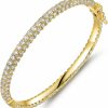 Barzel Barzel 18K Gold Plated Crystal Bling Eternity Bangle Bracelet Clearance