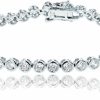 DECADENCE Decadence 14K Gold Plated Solid 925 Sterling Silver 2Mm Round Cut Bezel Set Cubic Zirconia 7\" Tennis Bracelet For Women Best