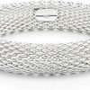 IVYRISE Ivyrise Bracelet 925 Sterling Silver Jewelry Sideway Big Flat Link Chain Mesh Bangle Bracelet For Women Hot