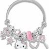 AMLIK Cute Kitty Charm Bracelet, Chain Cuff Jewelry Charms For Bracelets, Stainless Steel Anime Cartoon Bracelet For Women Teen Girls Sister Bff Birthday Gift And Friendship Wholesale