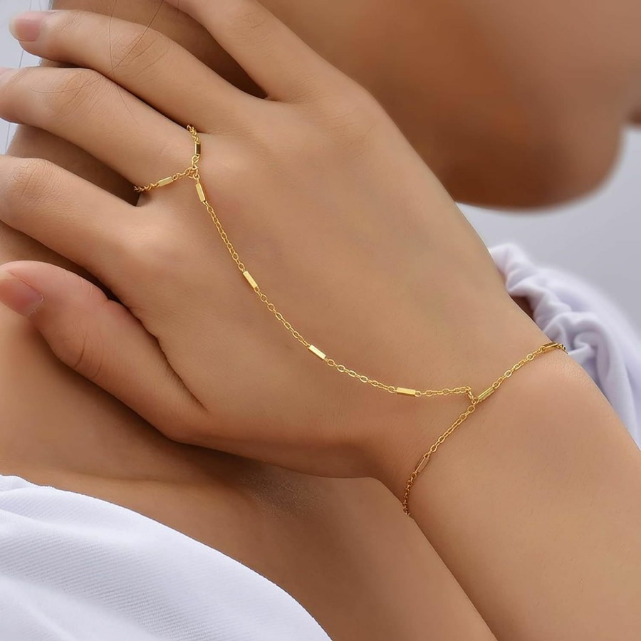 BUAJIUBUA Buajiubua Simple Ring Bracelet Hand Chain For Women Girls Teens Jewelry Pretty Dainty Style 1 Best