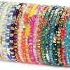 MOZAKA Mozaka 26Pcs Boho Beaded Bracelets For Women Colorful Stackable Sparkly Crystal Beads Bracelets Multi-Layer Versatile Statement Bracelets Stretch Cuff Jewelry Gifts Wholesale