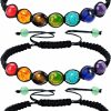 Bonnerish Bonnerish Chakra Bracelets For Women, Lava Rock 7 Chakras Crystal Bracelet, Yoga Beads Bracelets,Healing Natural Stones Beaded Bracelet Wholesale