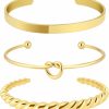 IDJEOABL Idjeoabl Gold Bangle Bracelets For Women Stack Twisted Bangle Cuff Bracelets Set For Women Trendy Love Knot Bangles Jewelry New