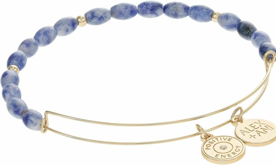 Alex and Ani Alex And Ani Aa772423Sg,Sodalite Beaded Expandable Bangle Bracelet,Shiny Gold,Blue, Bracelets Best