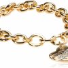 GUESS Guess \"Basic\" Graffiti Logo Heart Toggle Charm Bracelet Best