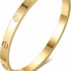 AILPIWE Ailpiwe Gold Bangle Bracelets For Women 18K Gold Plated Stainless Steel Love Bangle Bracelet For Women Men Wholesale