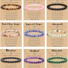 BOMAIL Bomail 9Pcs Natural Crystal Bracelets For Women Men - 8Mm Semi-Precious Gemstone Beaded Bracelets, Round Gemstones Stretch Bracelet, Yoga Bracelets Jewelry Gifts Wholesale