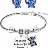 Magwei Magwei Ohana Means Family Stitch Bracelet Stitch Earrings For Girls Kids, Cute Stitch Stuff Jewelry Set Charm Bracelet Earrings For Girls Women Online