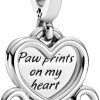 Pandora Pandora Hearts & Paw Print Dangle Charm - Compatible Moments Bracelets - Jewelry For Women - Gift For Women - Made With Sterling Silver Online