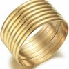 Castillna Castillna 14K Gold Plated Gold Bangle Bracelets For Women Christmas Birthday Gifts, Set Of 7 Pieces Best