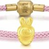 CHOW SANG SANG Chow Sang Sang 999 24K Solid Gold Mini Charm Carrot Rabbit Charm Blessing Bracelet For Women 93571C Clearance