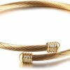 Jude Jewelers Jude Jewelers Stainless Steel Cable Wire Open Cuff Adjustable Size Bangle Bracelet Wholesale