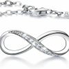 Billie Bijoux Billie Bijoux Womens 925 Sterling Silver Infinity Endless Love Symbol Charm Adjustable Bracelet Mother'S Day Gift For Wife Women Girls Mom Hot