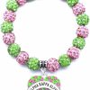 Generic Graduation Sorority Gifts Bracelet Pink And Green Bead Bracelet Alpha Kappa A Greek Paraphernalia Sorority Jewelry Gifts Hot