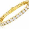 TUHE 4.8-21 Carats Moissanite Tennis Bracelet Diamond Tennis Bracelets For Women Men 18K White Gold/Yellow Gold Plated 925 Sterling Silver Bracelet 3Mm/4Mm/5Mm D Color Vvs1 Round Cut Lab Created Moissanite Diamond Bracelet With Gra Certificate Mother'S Day Gift Wholesale