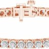 La4ve Diamonds La4Ve Diamonds Tennis Bracelets For Women - Miracle-Plated 1.00 Carat Round Cut Natural Diamond Tennis Bracelet (J-K, I3) In Flash-Plated Sterling Silver | Fine Jewelry For Women Girls On Mother'S Day | Gift Box Included Hot