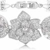 Crysdue Crysdue Simulate Pearl Cubic Zirconia Bridal Wedding Bracelets For Brides Bridesmaids, Marquise Elegant Link Bracelet For Women Party Prom Online