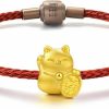 CHOW SANG SANG Chow Sang Sang 999 24K Solid Gold Maneki Neko Lucky Cat Charm Bracelet For Women And Girls 89164C (Maneki Neko Lucky Cat, 6.6 Inches, (17 Cm)) Hot