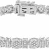 La4ve Diamonds La4Ve Diamonds 1/4 Carat Sterling Silver Illusion Set Round-Cut Natural Diamond Tennis Bracelet (J-K, I3) | Fine Jewelry For Women Girls | Gift Box Included Clearance