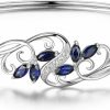 MORGAN & PAIGE Morgan & Paige Gemstone Women'S Bangle Bracelets, Vine Design 925 Sterling Silver Jewelry With Sparkling Cz, Elegant Two-Tone Filigree Hinged Ladies Bracelet Gifts Hot