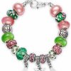 Melix Home Aka Sorority Gifts For Women Paraphernalia Sorority Bracelet Pink And Green Jewelry Greek Crystal Charm Clearance