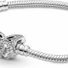 Pandora Pandora Moments Butterfly Clasp Snake Chain Bracelet - Compatible Moments Charms - Sterling Silver & Cubic Zirconia Charm Bracelet For Women - Gift For Her - 7.5\" Hot