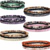 CASDAN Casdan 18 Pcs 4Mm Mini Semi-Precious Gemstones Beaded Bracelets For Women Men Healing Stone Bracelet Crystal Beaded Bracelet Adjustable Elastic Stretch Bracelet Uni Jewelry Gifts Best