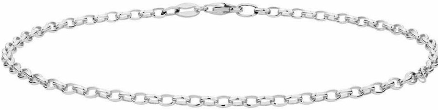 PORI JEWELERS Pori Jewelers 10K Gold 2.0Mm Round Rolo Link Chain Bracelet - Made In Italy Clearance