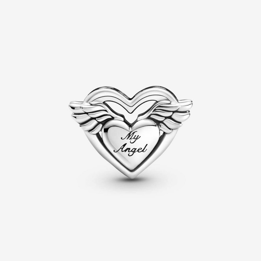 Pandora Pandora Angel Wings & Mom Charm - Compatible Moments Bracelets - Jewelry For Women - Mother'S Day Gift - Made With Sterling Silver - With Gift Box Best