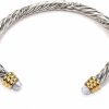 AZR Azr Bracelets For Women Cable Wire Cuff Bangle Stainless Steel Two Tone Twisted Knot Adjustable Vintage Bracelets Jewelry Hot