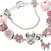 MIADEAL Miadeal Cartoon Mouse Theme Pink Charms Bracelet, Fits Pandora, Womens Diy Costume Jewelry Online