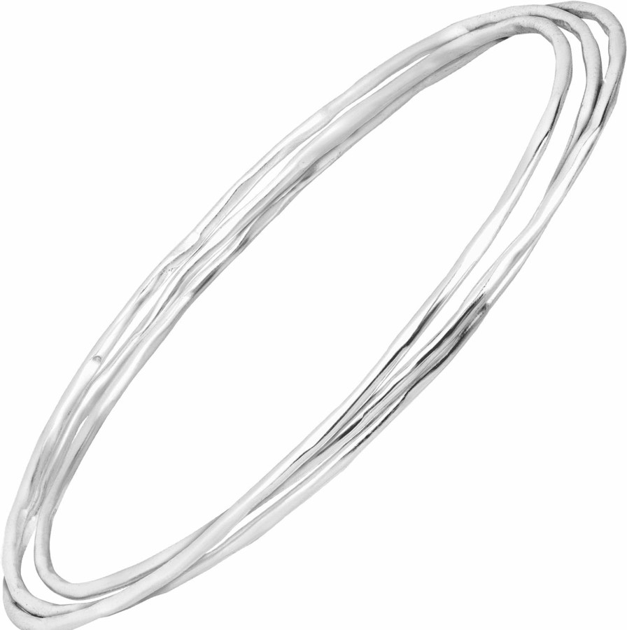 Silpada Silpada 'Empowered' Set Of Three Bangles In Sterling Silver New