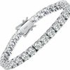 WM WONDER MOJO Wm Wonder Mojo Moissanite Tennis Bracelet,10.5-14 Carats Lab Created Simulated Diamond Bracelets For Women 18K White Gold Plated 925 Sterling Silver Men'S Bracelet 4Mm D Color Vvs1 Round Cut Moissanite Bracelet For Women Men Jewelry Gift Online